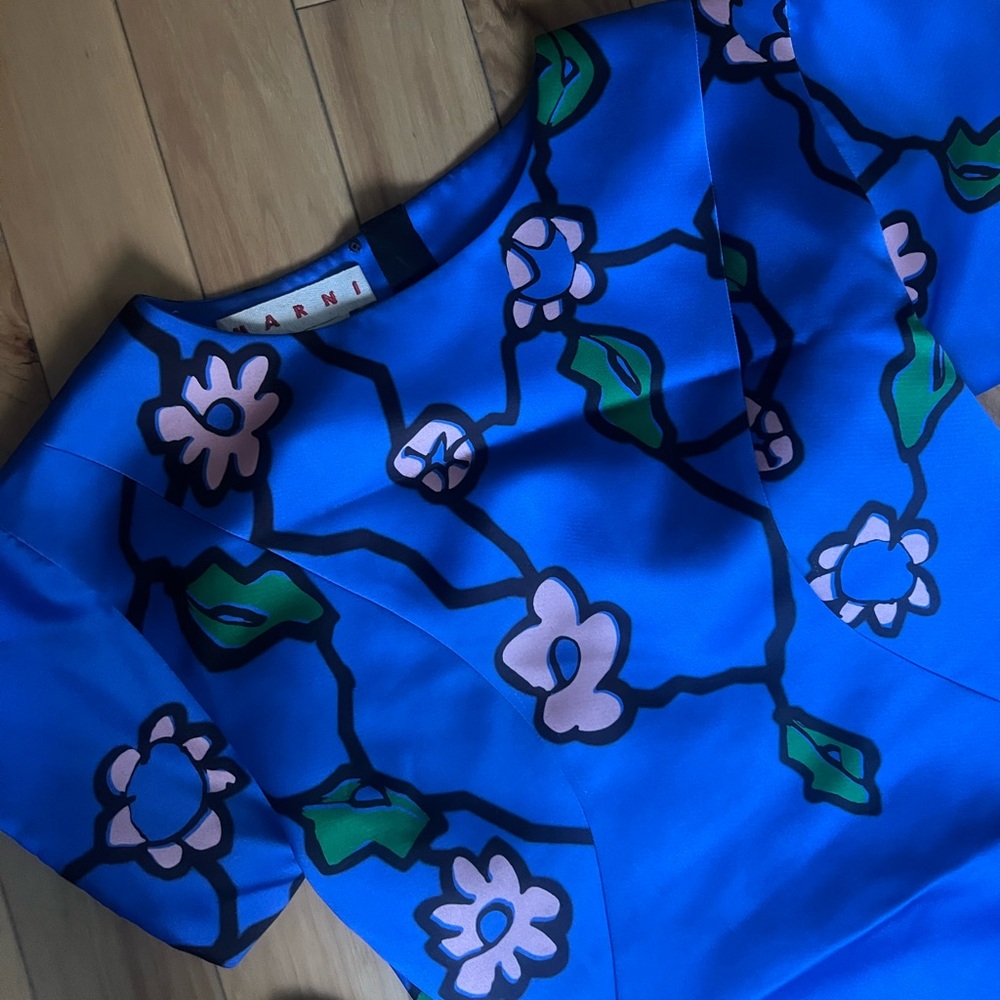 Marni silk Aline dress short sleeve 6 - Picture 2 of 7